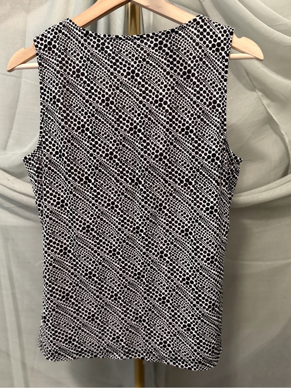 Chico's Black & White Printed Ruffle Tank - Picture 3 of 4